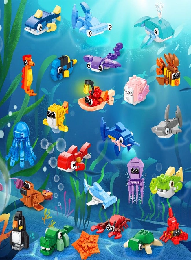 DULEFUN 25pcs Party Favors for Kids, Valentine Easter Building Blocks Bricks Toys Sea Marine Animals for Classroom Prizes Goodie Bag Fillers Halloween Christmas Birthday Gift for Boys Girls Ages 6+ - Image 3